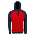 Red-French Navy - Front - SOLS Unisex Seattle Contrast Raglan Hoodie