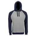 Grey Marl-French Navy - Front - SOLS Unisex Seattle Contrast Raglan Hoodie