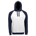White-French Navy - Front - SOLS Unisex Seattle Contrast Raglan Hoodie