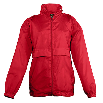 Red - Front - SOLS Kids Unisex Surf Windbreaker Jacket (Water Resistant And Windproof)