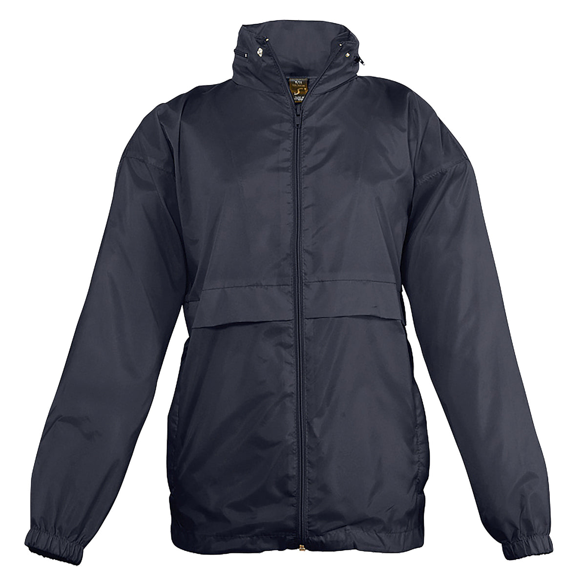 Navy - Front - SOLS Kids Unisex Surf Windbreaker Jacket (Water Resistant And Windproof)
