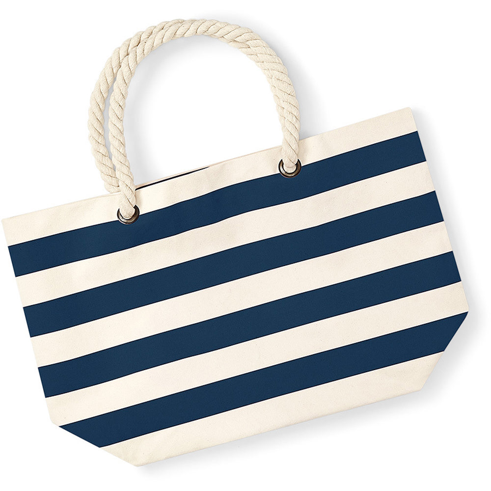 Natural-Navy - Back - Westford Mill Nautical Beach Bag