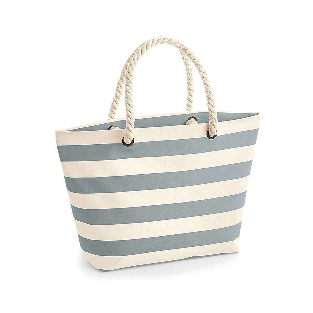 Natural-Grey - Front - Westford Mill Nautical Beach Bag