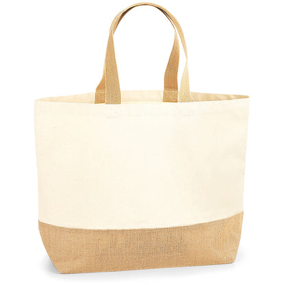 Natural - Back - Westford Mill Jute Base Canvas Tote XL