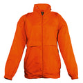 Orange - Front - SOLS Kids Unisex Surf Windbreaker Jacket (Water Resistant And Windproof)