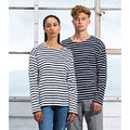 Navy-White - Back - One By Mantis Unisex Adults Long Sleeve Breton Stripe T-Shirt