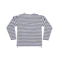 White-Navy - Front - One By Mantis Unisex Adults Long Sleeve Breton Stripe T-Shirt