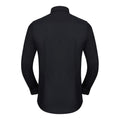 Black - Back - Russell Collection Mens Tailored Long Sleeve Oxford Shirt
