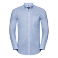 Oxford Blue - Front - Russell Collection Mens Tailored Long Sleeve Oxford Shirt