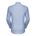 Oxford Blue - Back - Russell Collection Mens Tailored Long Sleeve Oxford Shirt