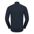 Bright Navy-Oxford Blue - Back - Russell Collection Mens Long Sleeve Contrast Ultimate Stretch Shirt
