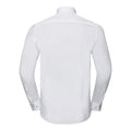 White-Oxford Blue - Back - Russell Collection Mens Long Sleeve Contrast Ultimate Stretch Shirt