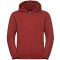 Brick Red Melange - Front - Russell Mens Authentic Melange Zip Hoodie