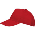 Red - Side - SOLS Unisex Buzz 5 Panel Baseball Cap