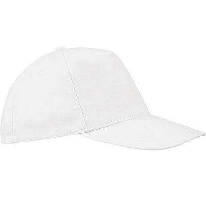 White - Front - SOLS Unisex Buzz 5 Panel Baseball Cap