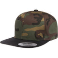 Green Camo-Black - Front - Flexfit Unisex Two Tone Classic Camo Snapback Cap