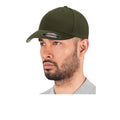 Olive Green - Side - Flexfit Unisex Wooly Combed Cap