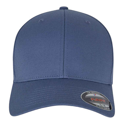 China Blue - Front - Flexfit Unisex Wooly Combed Cap