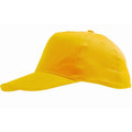 Gold - Back - SOLS Unisex Sunny 5 Panel Baseball Cap