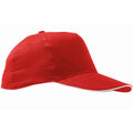 Red-White - Front - SOLS Unisex Sunny 5 Panel Baseball Cap