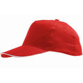 Red-White - Back - SOLS Unisex Sunny 5 Panel Baseball Cap