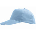 Sky Blue - Back - SOLS Unisex Sunny 5 Panel Baseball Cap