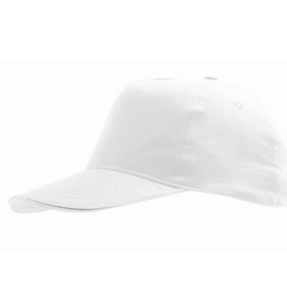 White - Back - SOLS Unisex Sunny 5 Panel Baseball Cap