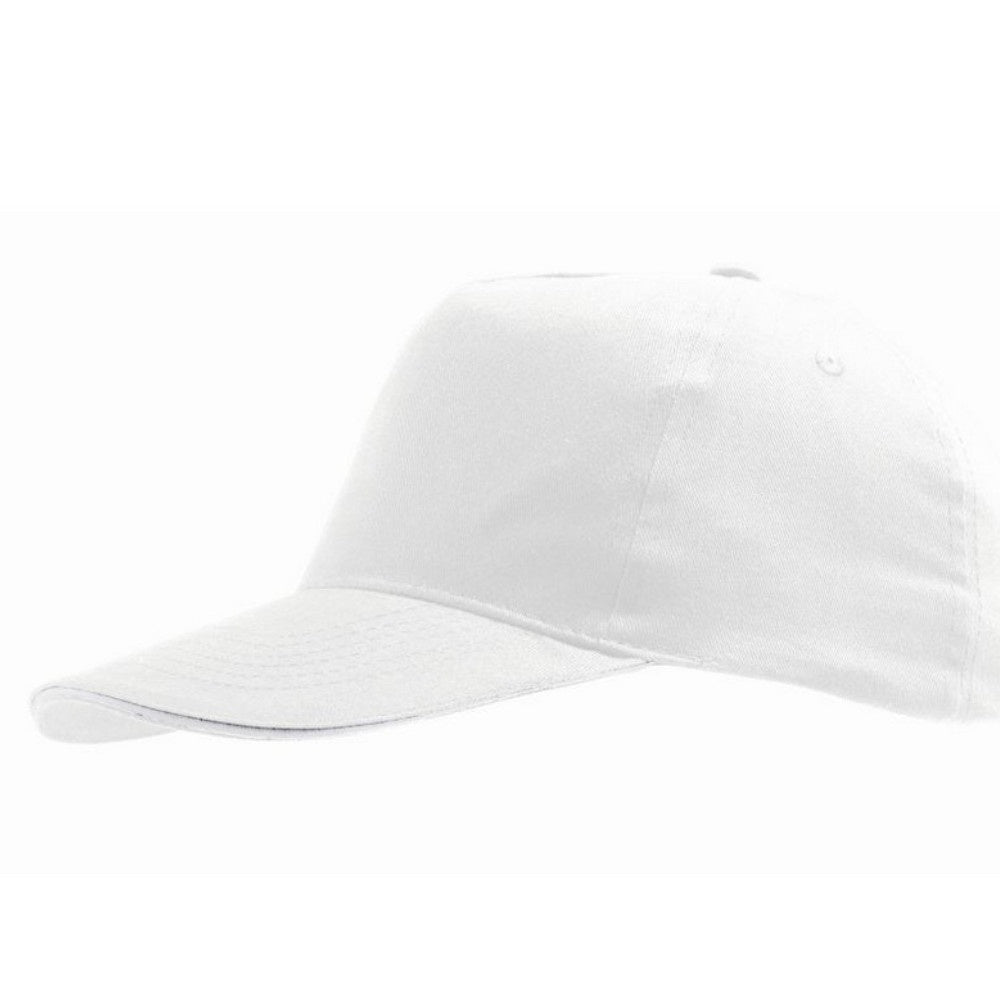 White - Back - SOLS Unisex Sunny 5 Panel Baseball Cap