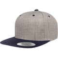 Heather Grey-Navy - Front - Flexfit Unisex Two Tone Classic Snapback Cap