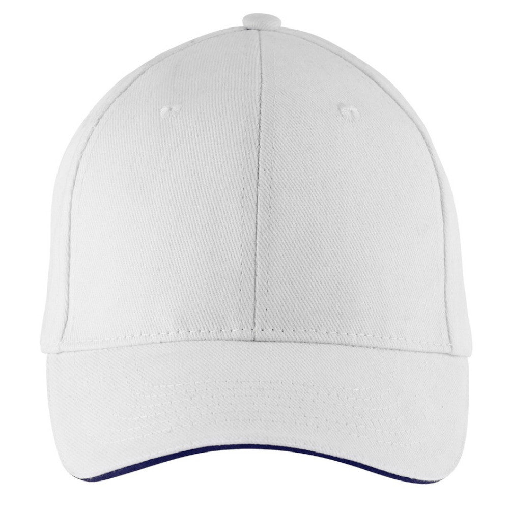 White-Navy - Front - SOLS Unisex Buffalo 6 Panel Baseball Cap
