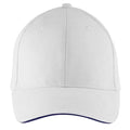 White-Navy - Front - SOLS Unisex Buffalo 6 Panel Baseball Cap