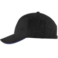 Black-Royal Blue - Front - SOLS Unisex Buffalo 6 Panel Baseball Cap