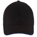 Black-Royal Blue - Side - SOLS Unisex Buffalo 6 Panel Baseball Cap