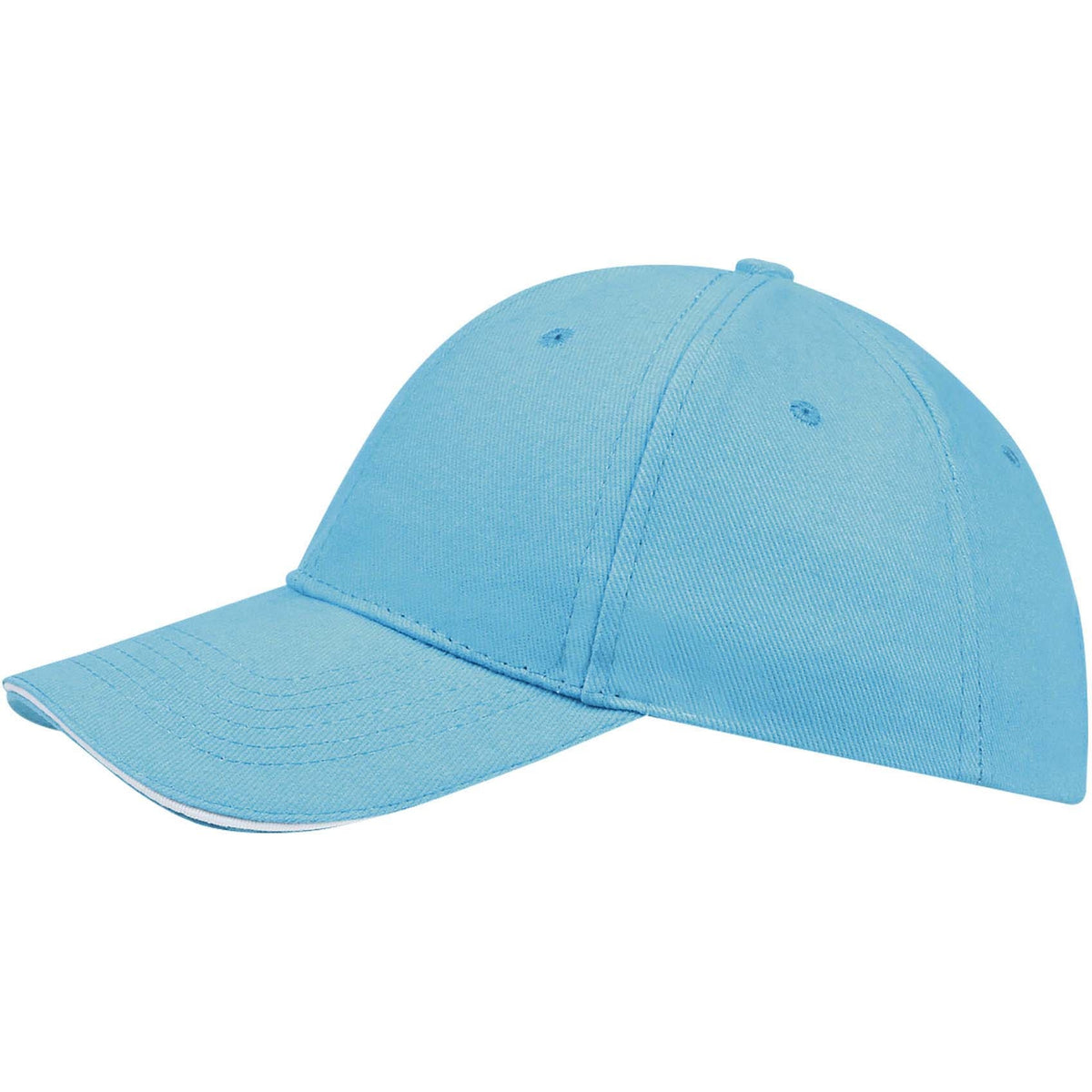 Turquoise-White - Front - SOLS Unisex Buffalo 6 Panel Baseball Cap