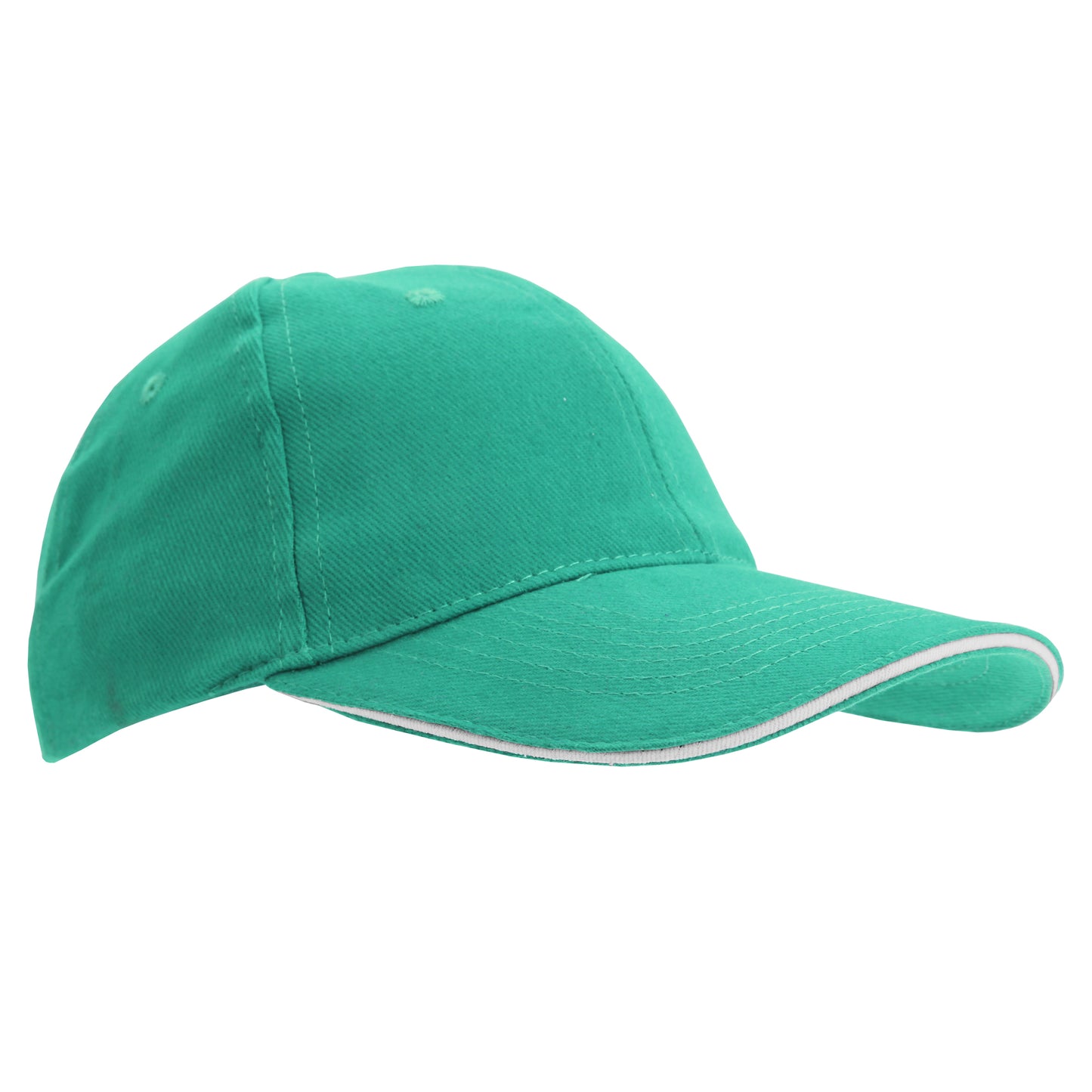 Turquoise-White - Front - SOLS Unisex Buffalo 6 Panel Baseball Cap