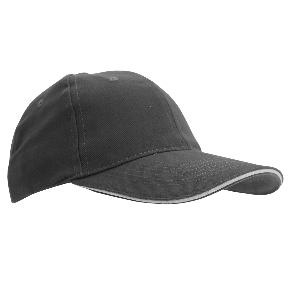 Dark Grey-Light Grey - Front - SOLS Unisex Buffalo 6 Panel Baseball Cap