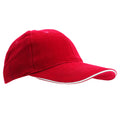 Red-White - Front - SOLS Unisex Buffalo 6 Panel Baseball Cap