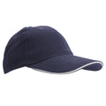 French Navy-White - Front - SOLS Unisex Buffalo 6 Panel Baseball Cap