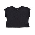 Black - Front - Mantis Womens-Ladies Organic Cropped T-Shirt