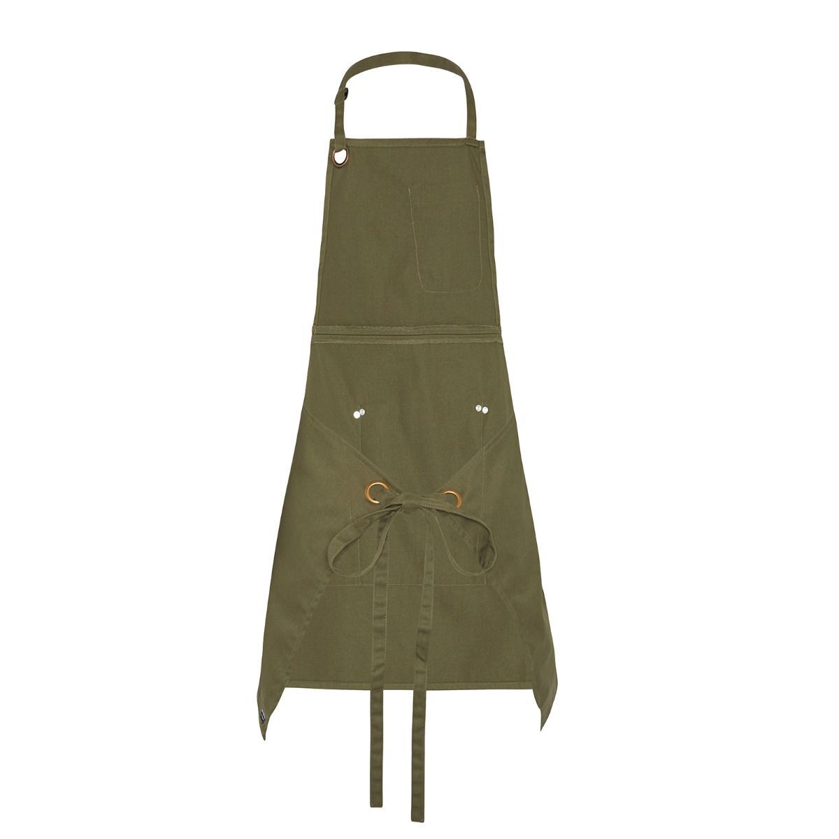 Olive Green - Back - Le Chef Utility Bib Apron