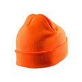 Fluorescent Orange - Back - Result Adults Unisex Double Knit Thinsulate Printers Beanie