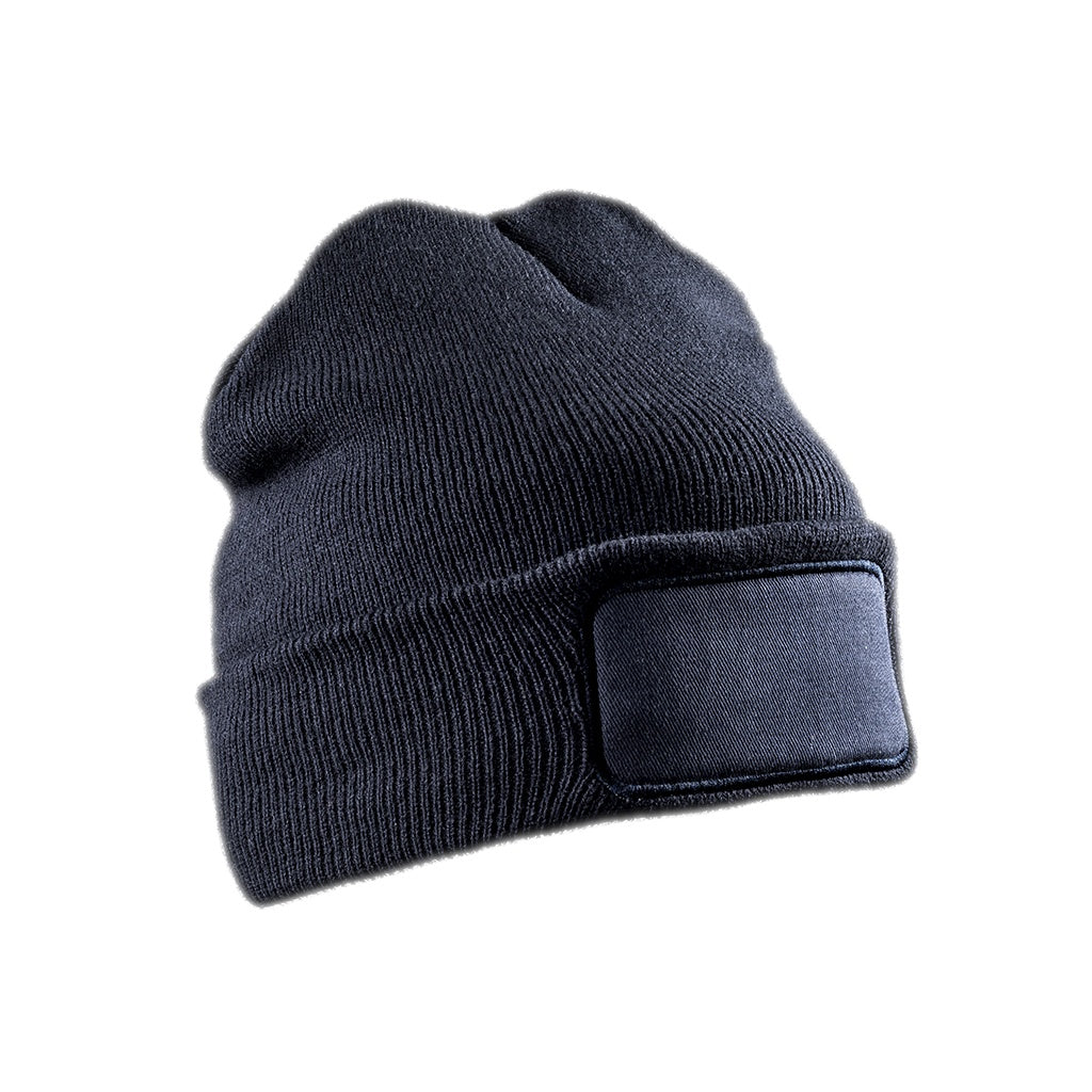 Navy - Front - Result Adults Unisex Double Knit Thinsulate Printers Beanie