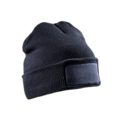 Navy - Front - Result Adults Unisex Double Knit Thinsulate Printers Beanie