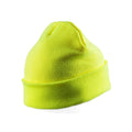 Fluorescent Yellow - Back - Result Adults Unisex Double Knit Thinsulate Printers Beanie