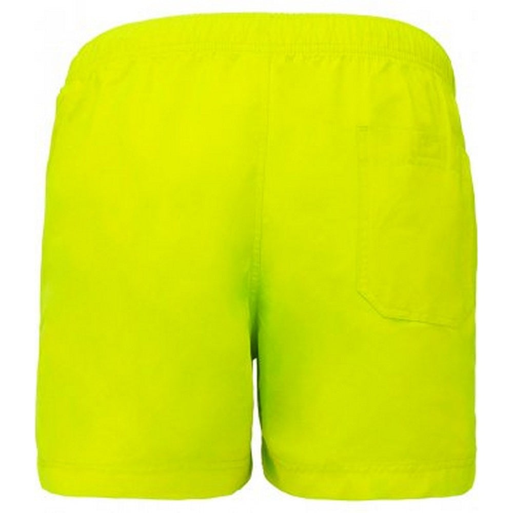 Fluorescent Yellow - Back - Proact Adults Unisex Swimming Shorts