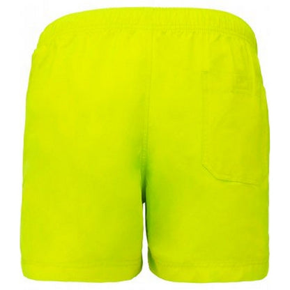 Fluorescent Yellow - Back - Proact Adults Unisex Swimming Shorts