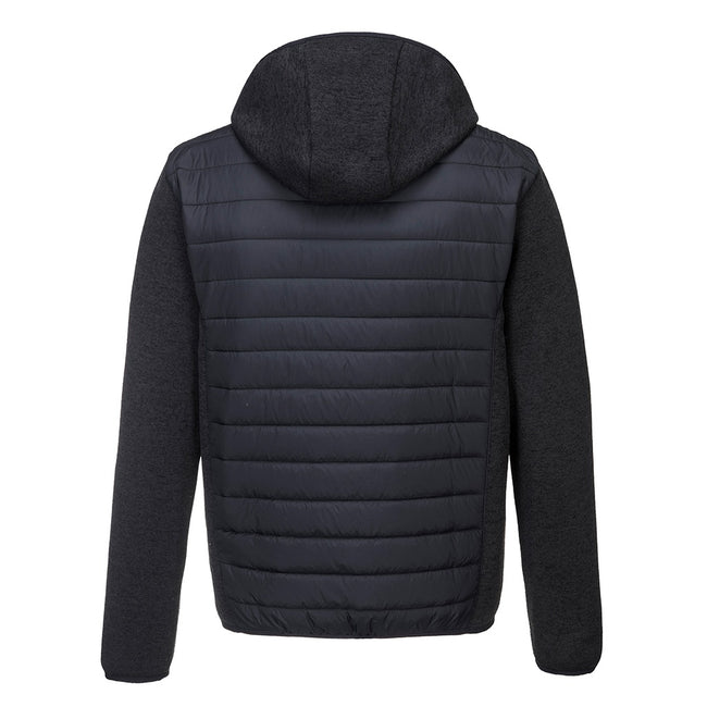 Grey Marl-Black - Back - Portwest Adults Unisex KX3 Baffle Padded Jacket