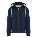 Night Blue Heather - Front - Kariban Vintage Sherpa Lined Hooded Sweatshirt