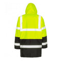 Fluorescent Yellow-Black - Back - Result Adults Unisex Core Motorway Two Tone Safety Jacket