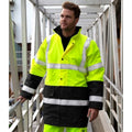 Fluorescent Yellow-Black - Lifestyle - Result Adults Unisex Core Motorway Two Tone Safety Jacket